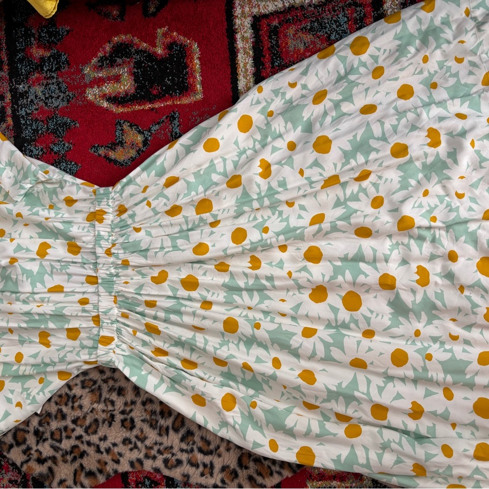 Madewell Maxi Dress with Yellow and Green Floral Pattern